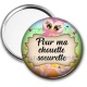 Miroir de poche - pour ma chouette s?urette- cabochon verre ou résine-