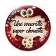 Cabochon Verre - une soeurette super chouette- cabochon verre ou résine