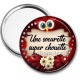 Miroir de poche - une soeurette super chouette- cabochon verre ou résine
