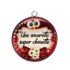 Pendentif Cabochon Argent - une soeurette super chouette- cabochon verre ou résine