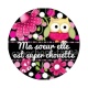 ma soeur elle est super chouette- cabochon verre ou résine