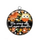 Pendentif Cabochon Argent - ma soeur elle est super chouette- cabochon verre ou résine- pendentif