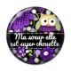 Cabochon Résine - ma soeur elle est super chouette- cabochon verre ou résine