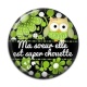 Cabochon Résine - ma soeur elle est super chouette- cabochon verre ou résine- pendentif
