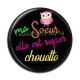 Cabochon Résine - ma soeur elle est super chouette- cabochon verre ou résine- pendentif