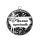 Pendentif Cabochon Argent - une soeur super chouette- cabochon verre ou résine- pendentif