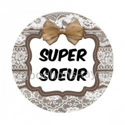 super soeur- cabochon verre ou résine- pendentif