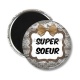Magnet's - super soeur- cabochon verre ou résine- pendentif