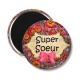 Magnet's - super soeur- cabochon verre ou résine- miroir