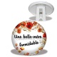 Trépied - une belle mère formidable- cabochon verre ou résine- porte clés
