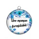 Pendentif Cabochon Argent - une maman formidable- cabochon verre ou résine