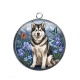Pendentif Cabochon Argent - loup-cabochon verre ou résine, pendentif