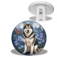 Trépied - loup-cabochon verre ou résine, pendentif