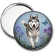 Miroir de poche - loup- verre ou résine, pendentif- porte clés