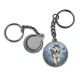 Porte clés - loup- verre ou résine, pendentif- porte clés