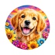 chien Golden Retriever- cabochon verre ou résine- magnet
