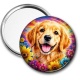Miroir de poche - chien roux- cabochon verre ou résine- magnette