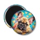 Magnet's - chien bouledogue- cabochon verre ou résine- trépied