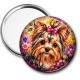 Miroir de poche - chien york- cabochon verre ou résine