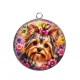 Pendentif Cabochon Argent - chien york- cabochon verre ou résine
