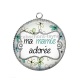 Pendentif Cabochon Argent - ma mamie adorée