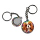 Porte clés - chien épagneul- cabochon verre ou résine- pendentif