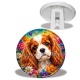 Trépied - chien épagneul- cabochon verre ou résine- pendentif