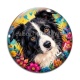 Cabochon Verre - chien border collie cabochon verre ou résine- pendentif