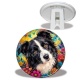 Trépied - chien border collie cabochon verre ou résine- pendentif