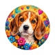 chien Le Beagle cabochon verre ou résine- porte clés