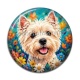 Cabochon Résine - chien blanc- cabochon verre ou résine- magnet