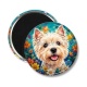 Magnet's - chien blanc- cabochon verre ou résine- magnet