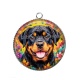 Pendentif Cabochon Argent - cabochon chien verre ou résine