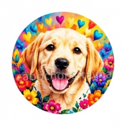 chien labrador- cabochon verre ou résine- pendentif