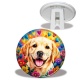 Trépied - chien labrador- cabochon verre ou résine- pendentif