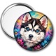 Miroir de poche - chien Husky de Sibérie aux yeux bleus