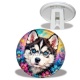 Trépied - chien Husky de Sibérie aux yeux bleus
