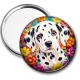 Miroir de poche - chien dalmatien- cabochon verre ou résine -porte clés