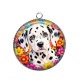Pendentif Cabochon Argent - chien dalmatien- cabochon verre ou résine -porte clés