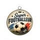 Pendentif Cabochon Argent - cabochon super footballeur- décapsuleur, pendentif