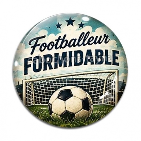 Cabochon Verre - cabochon footballeur- Porte clés- pendentif