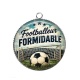 Pendentif Cabochon Argent - cabochon footballeur- Porte clés- pendentif