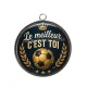 Pendentif Cabochon Argent - cabochon foot- pendentif le meilleur c'est toi