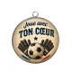 Pendentif Cabochon Argent - cabochon foot- joue avec ton coeur