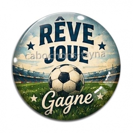 Cabochon Verre - cabochon foot- rêve joue gagne