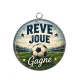 Pendentif Cabochon Argent - cabochon foot- rêve joue gagne