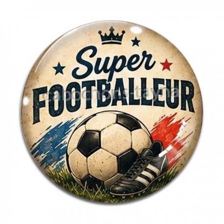 Cabochon Verre - Cabochon super footballeur- cabochon verre ou résine