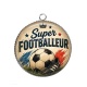Pendentif Cabochon Argent - Cabochon super footballeur- cabochon verre ou résine