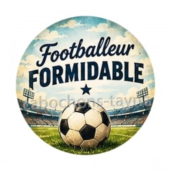 cabochon footballeur formidable- verre ou résine