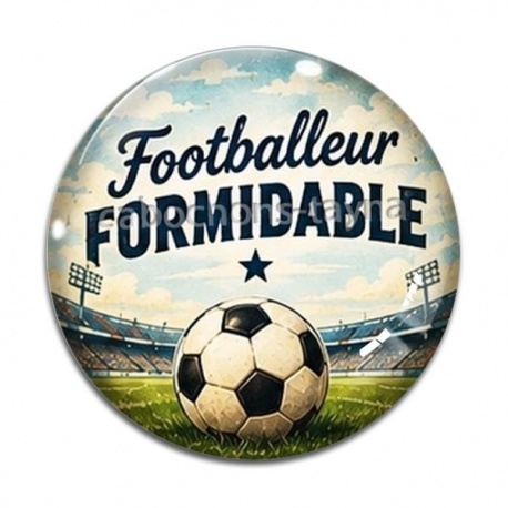Cabochon Verre - cabochon footballeur formidable